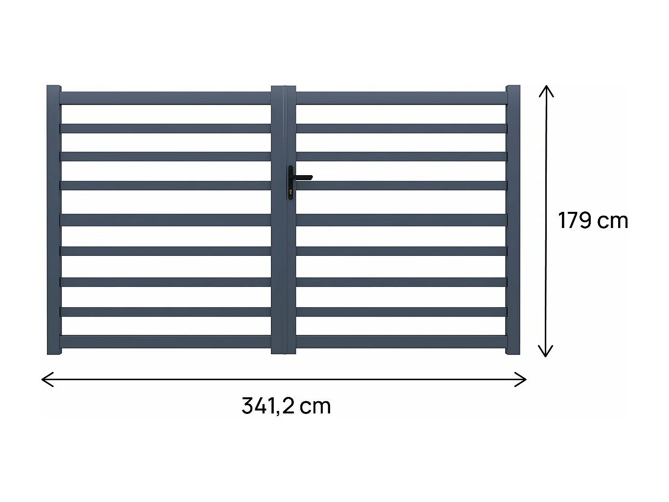 Furtka aluminiowa "Martin" o wymiarach 340 x 180 cm Szara