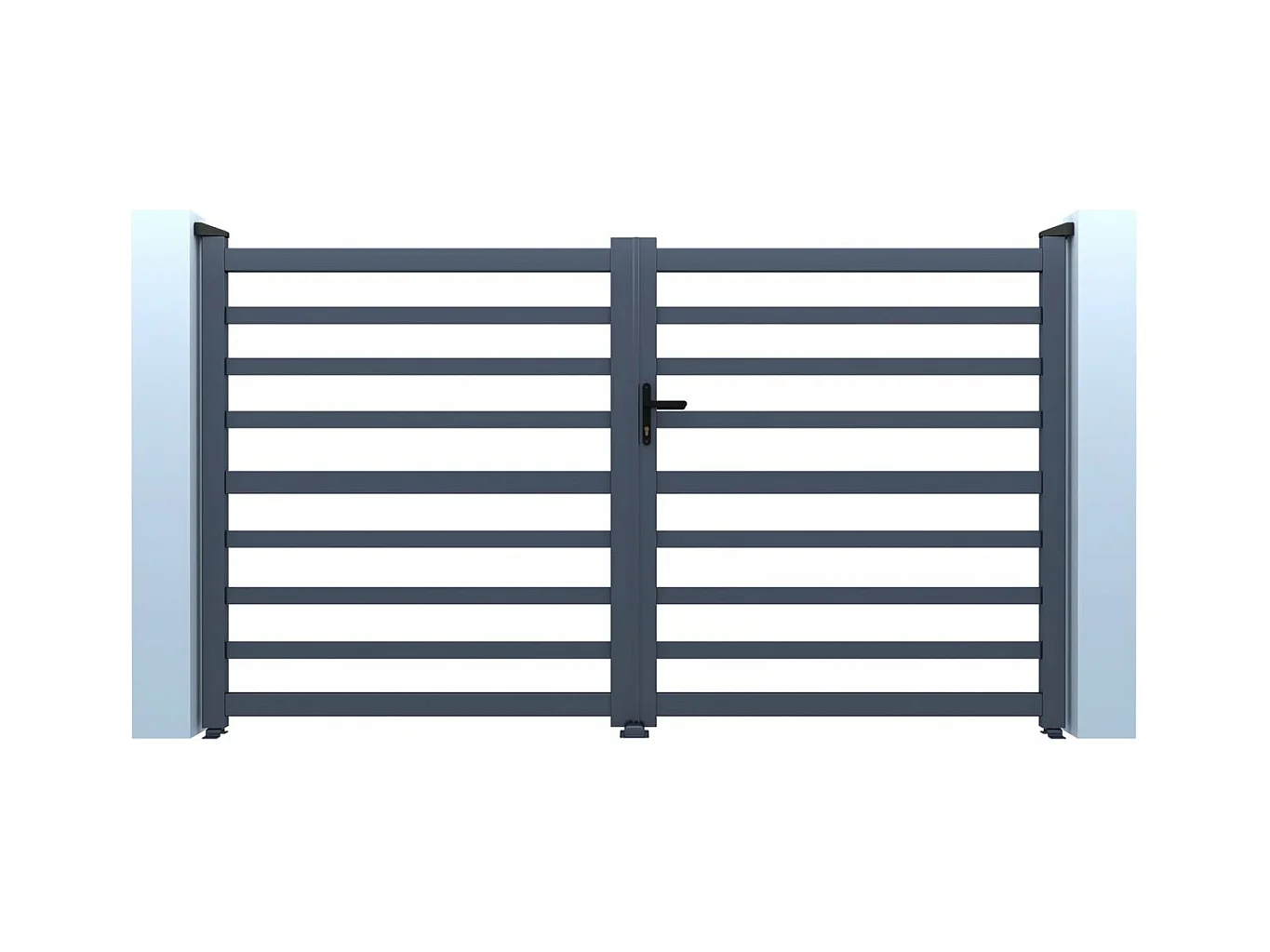 Durchbrochenes Aluminiumtor "Martin" 340 x 180 cm Grau