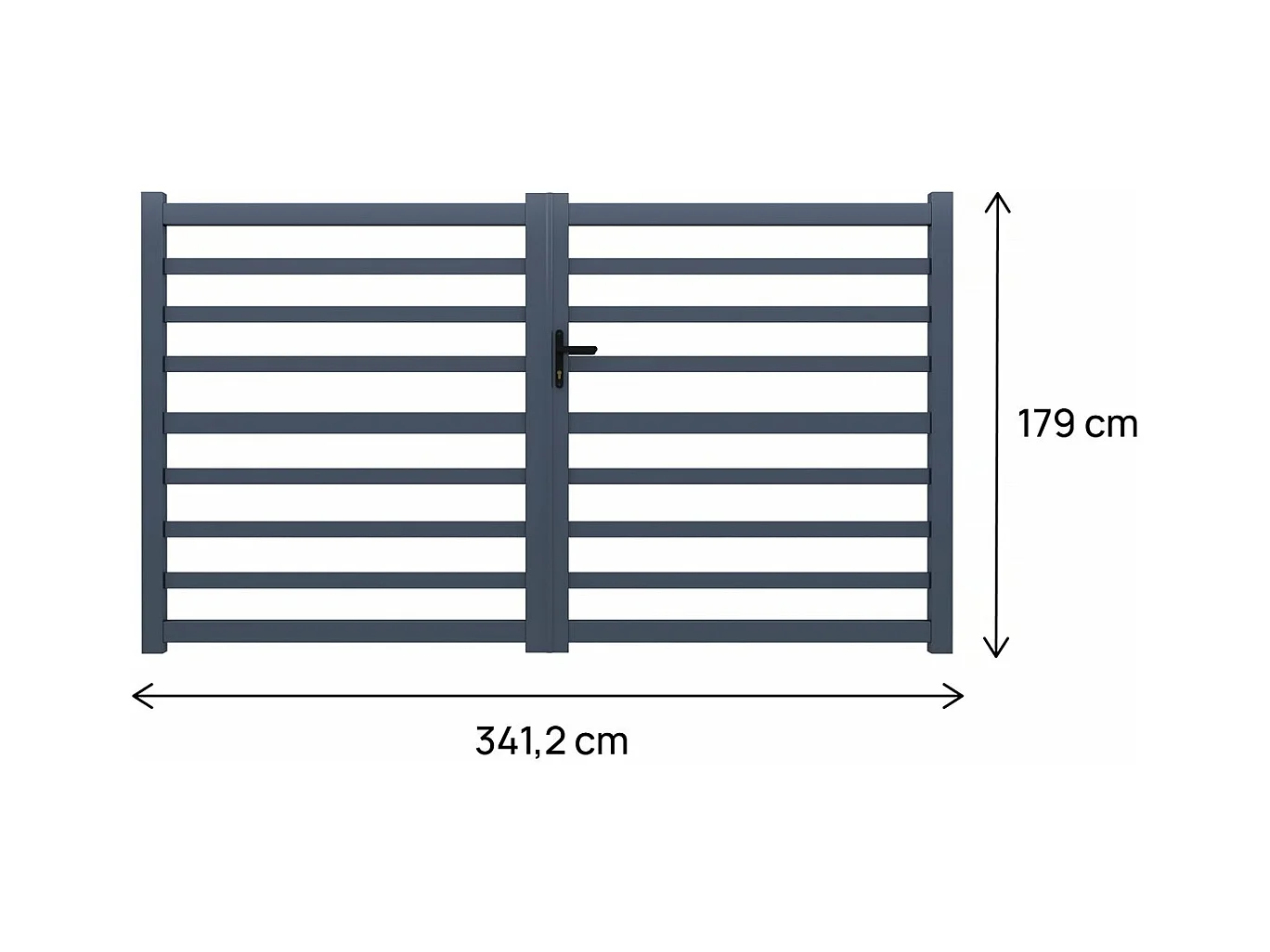 Durchbrochenes Aluminiumtor "Martin" 340 x 180 cm Grau