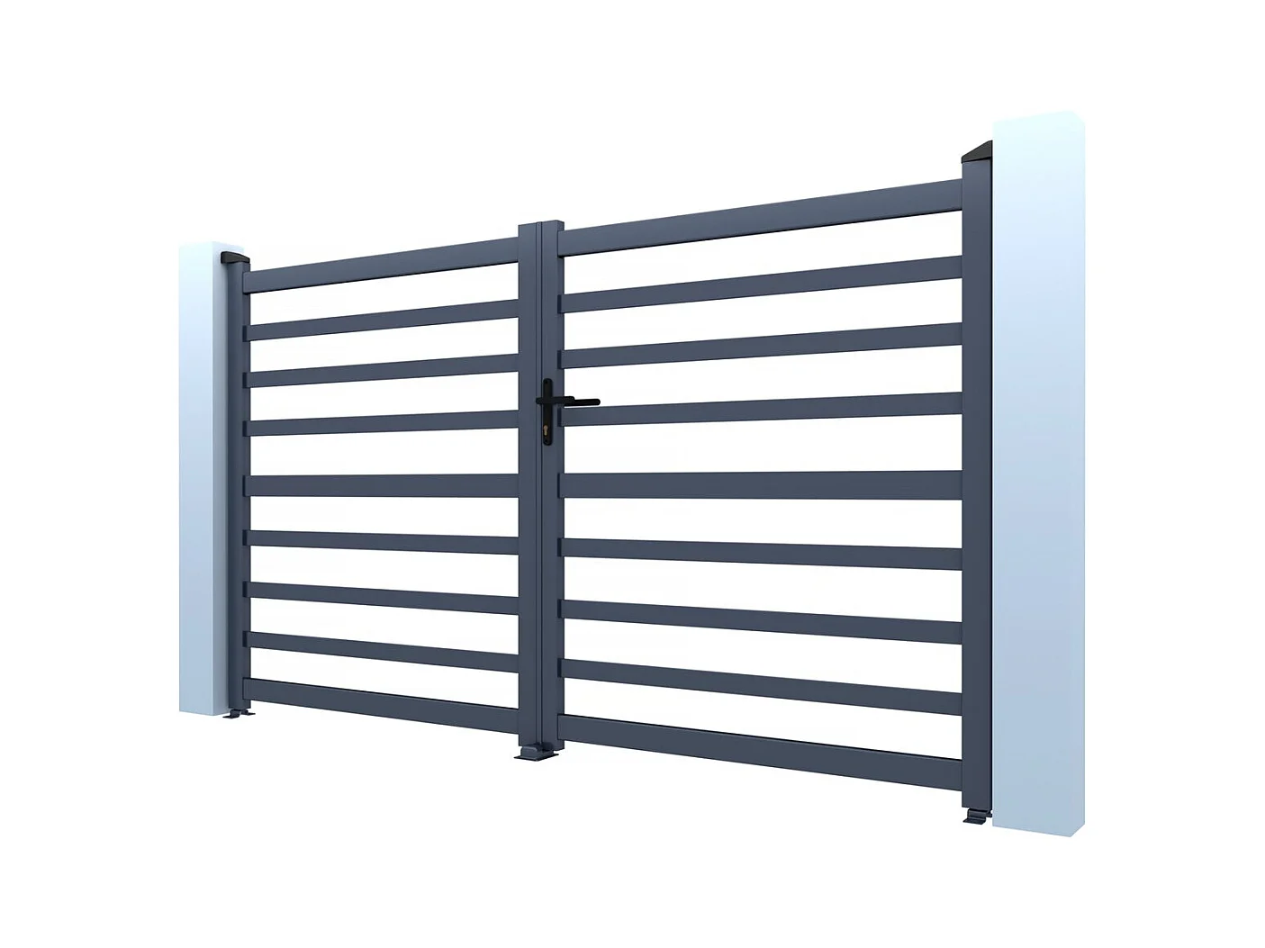 Durchbrochenes Aluminiumtor "Martin" 340 x 180 cm Grau