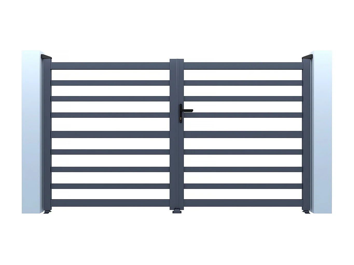 Portão de alumínio "Martin" de abrir - 340 x 180 cm - Cinzento