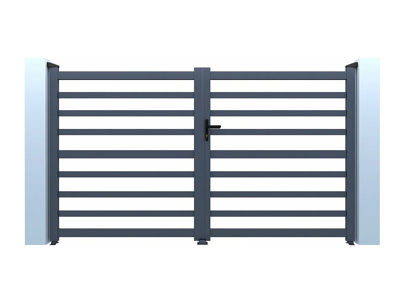 Portail aluminium ajouré "Martin" - 300 x 120 cm - Gris