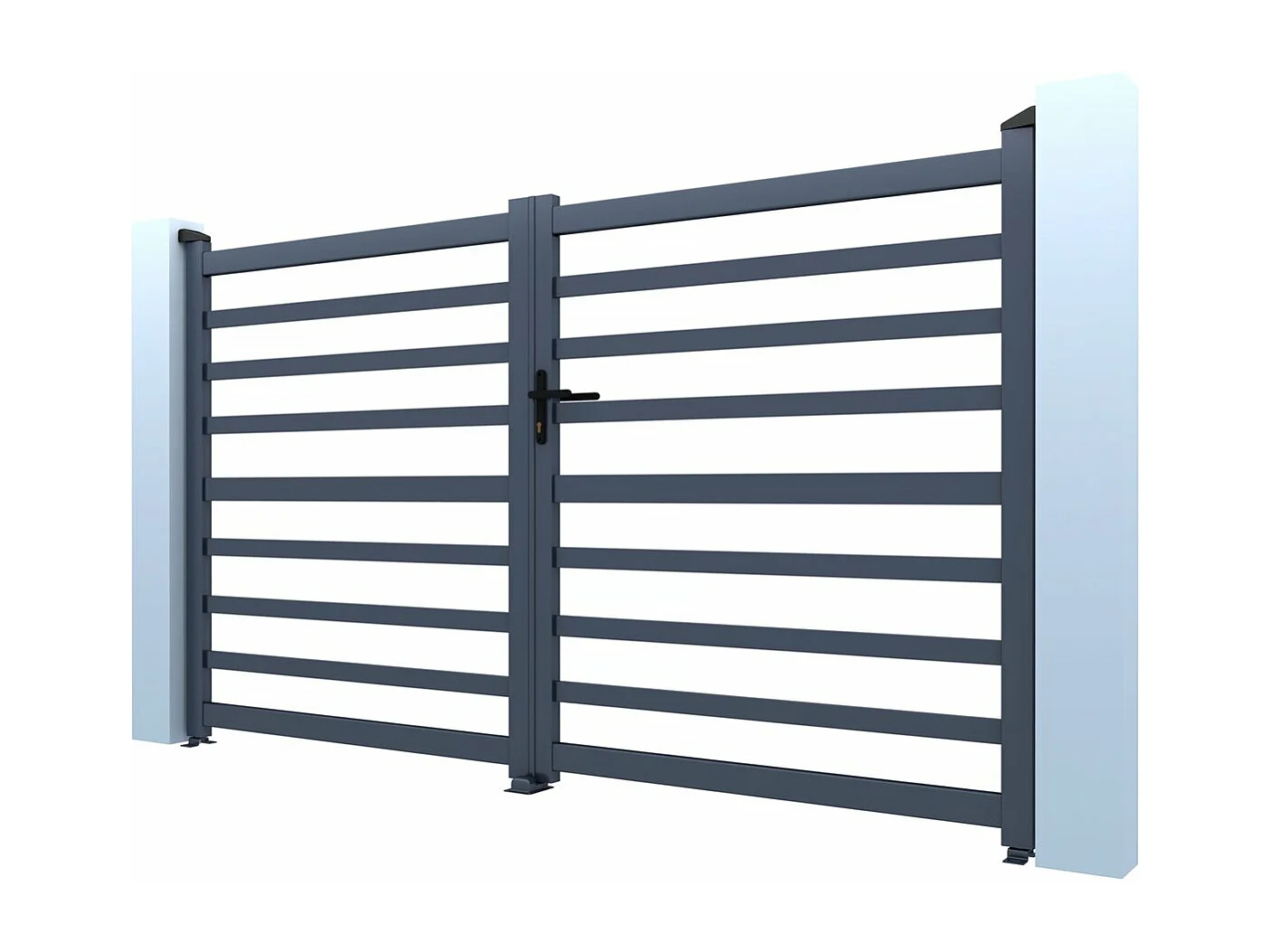 Portail aluminium ajouré "Martin" - 300 x 120 cm - Gris