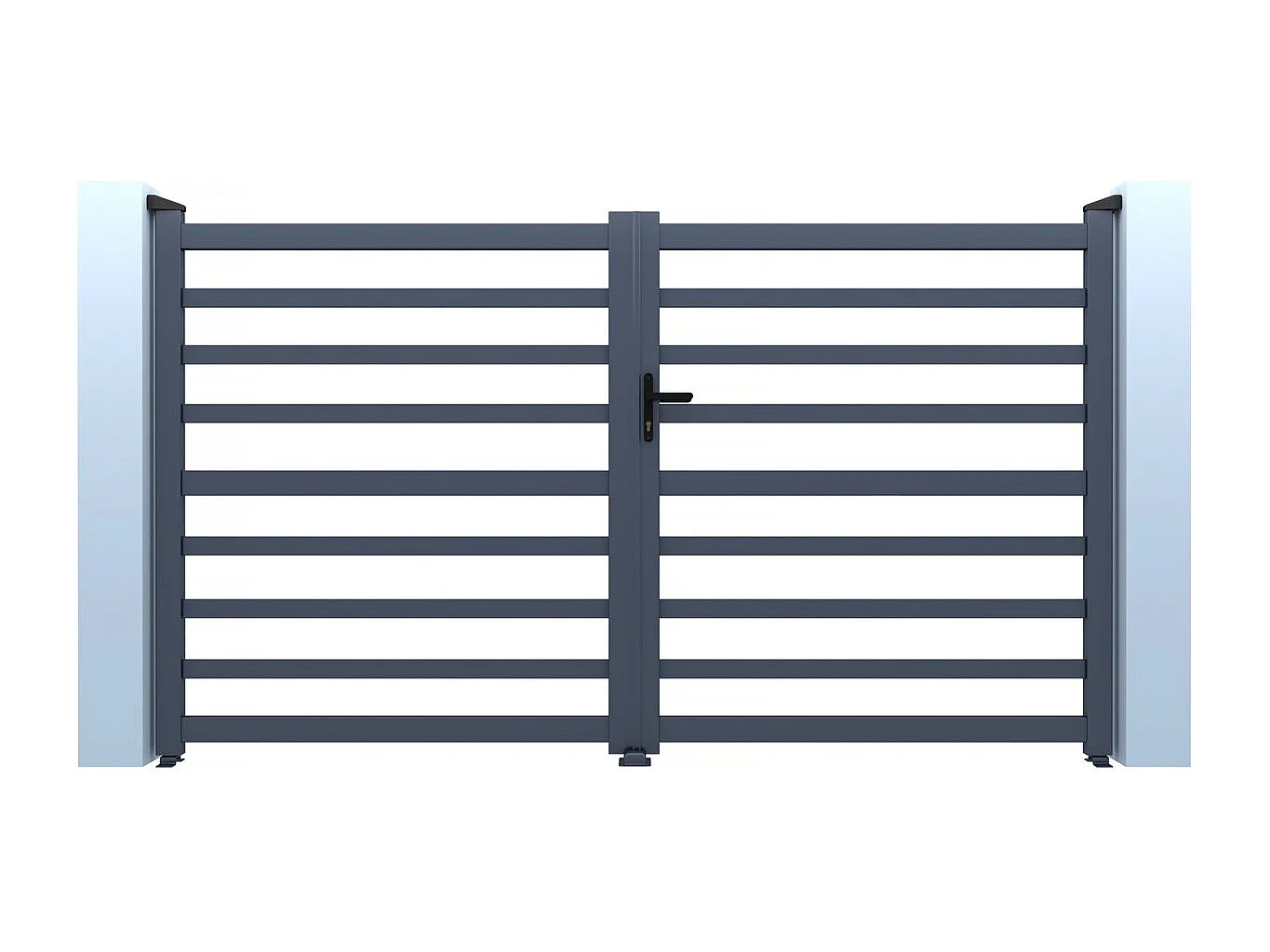 Portail aluminium ajouré "Martin" - 300 x 120 cm - Gris