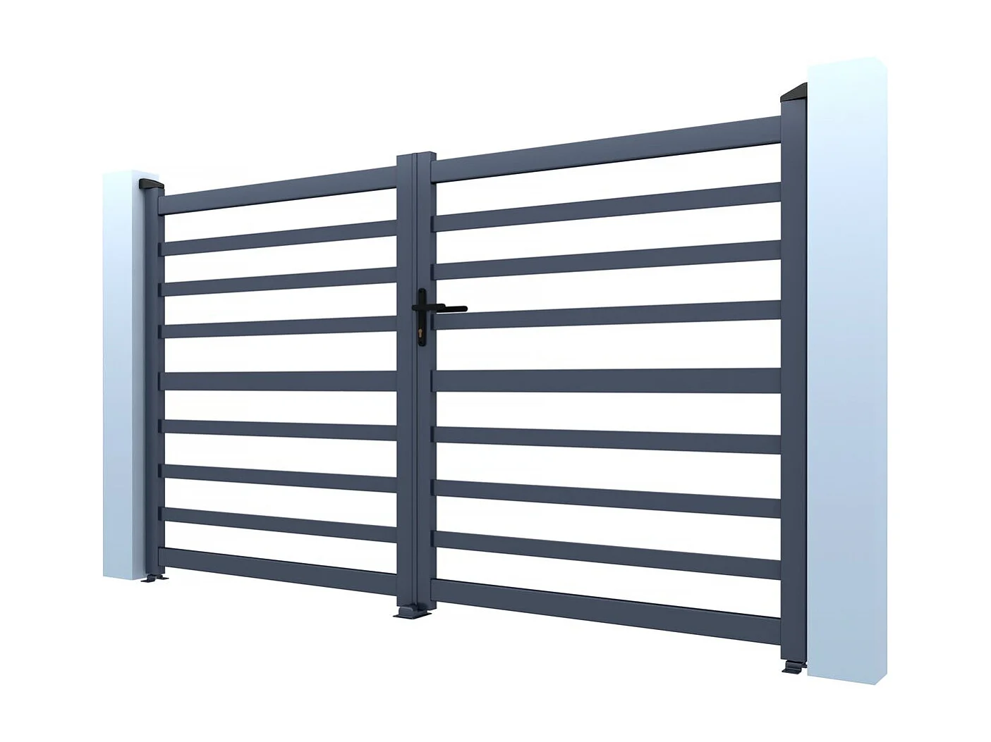 Portail aluminium ajouré "Martin" - 300 x 120 cm - Gris