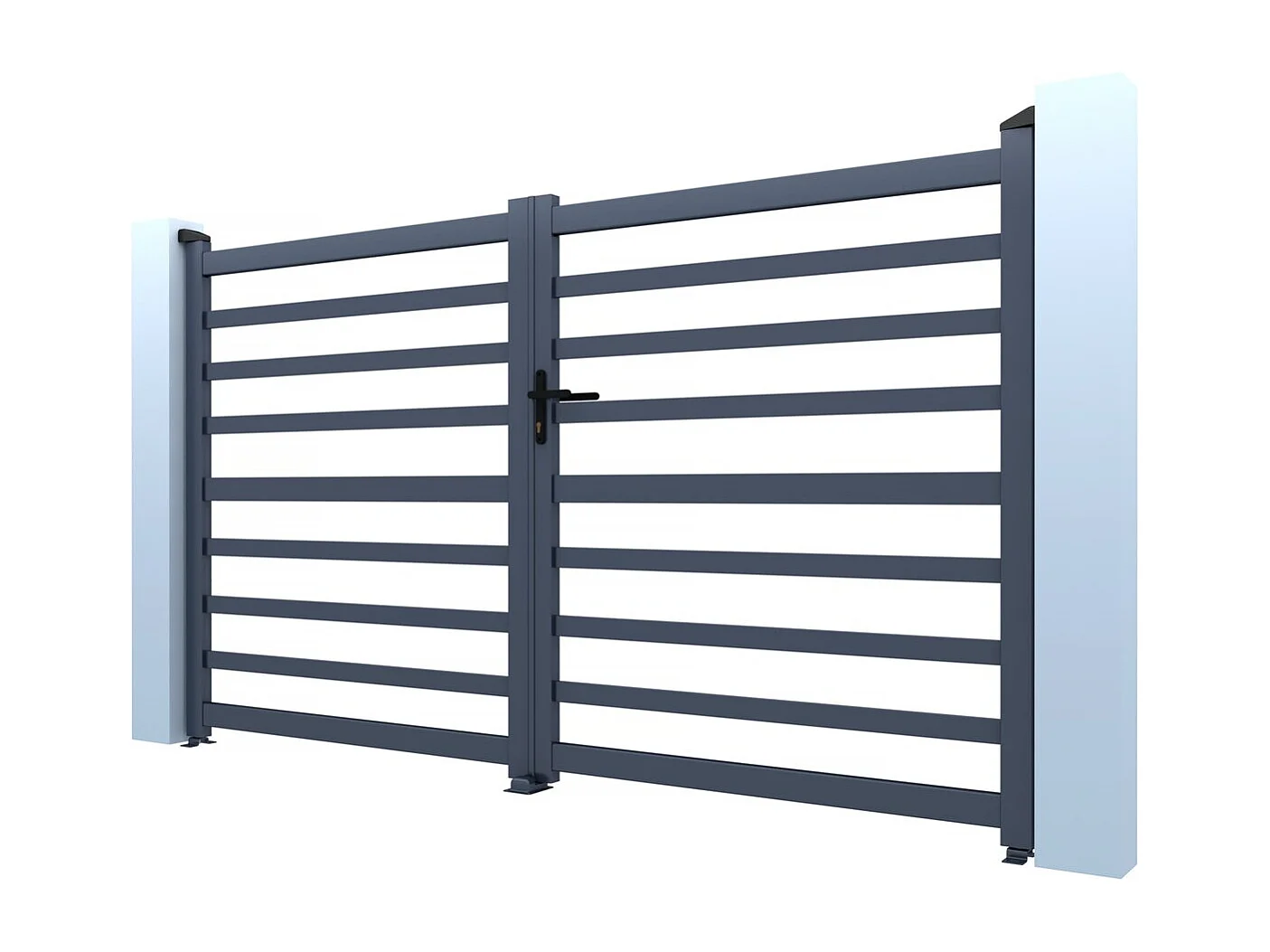 Aluminium geperforeerde poort "Martin" 300 x 140 cm Grijs