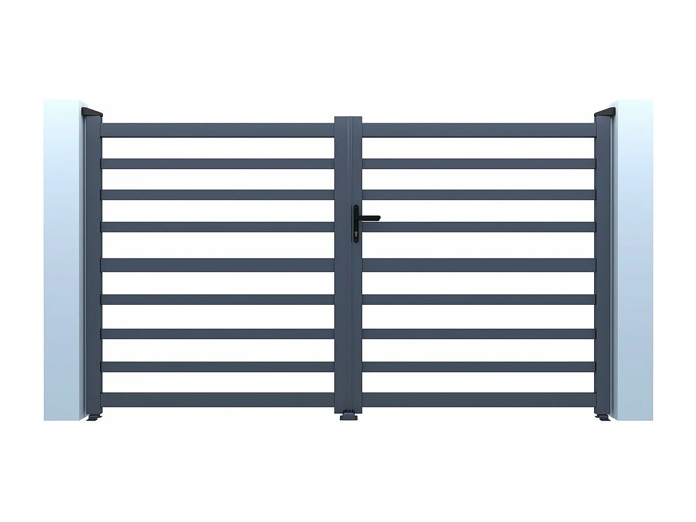 Portail aluminium ajouré "Martin" - 300 x 140 cm - Gris