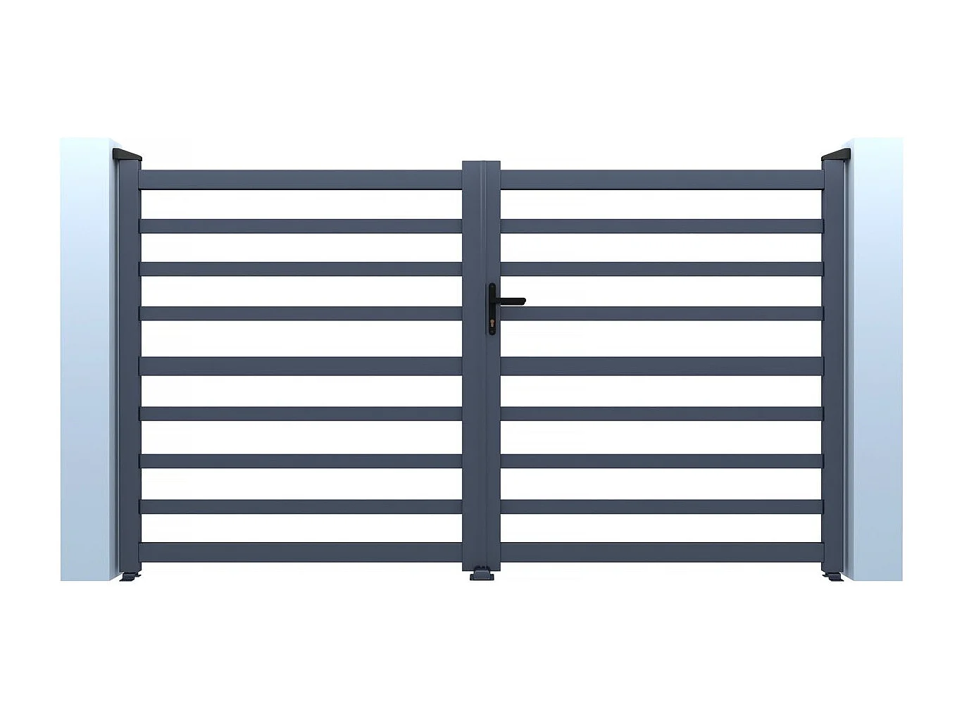 Martin" opengewerkt aluminium hek - 300 x 140 cm - Grijs