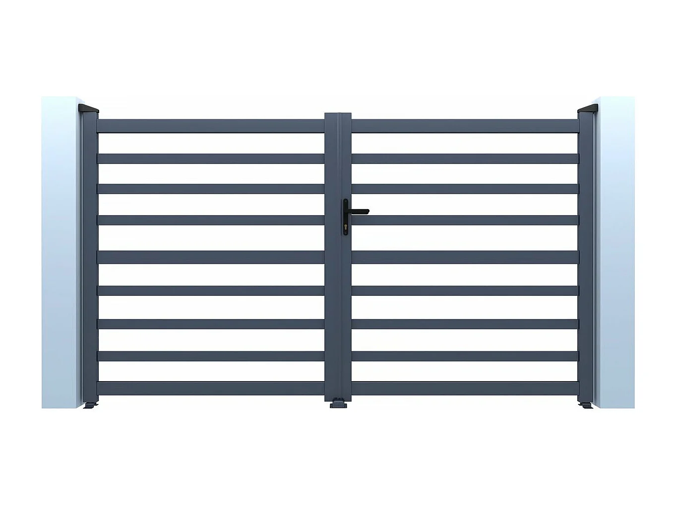 Portail aluminium ajouré "Martin" - 300 x 180 cm - Gris