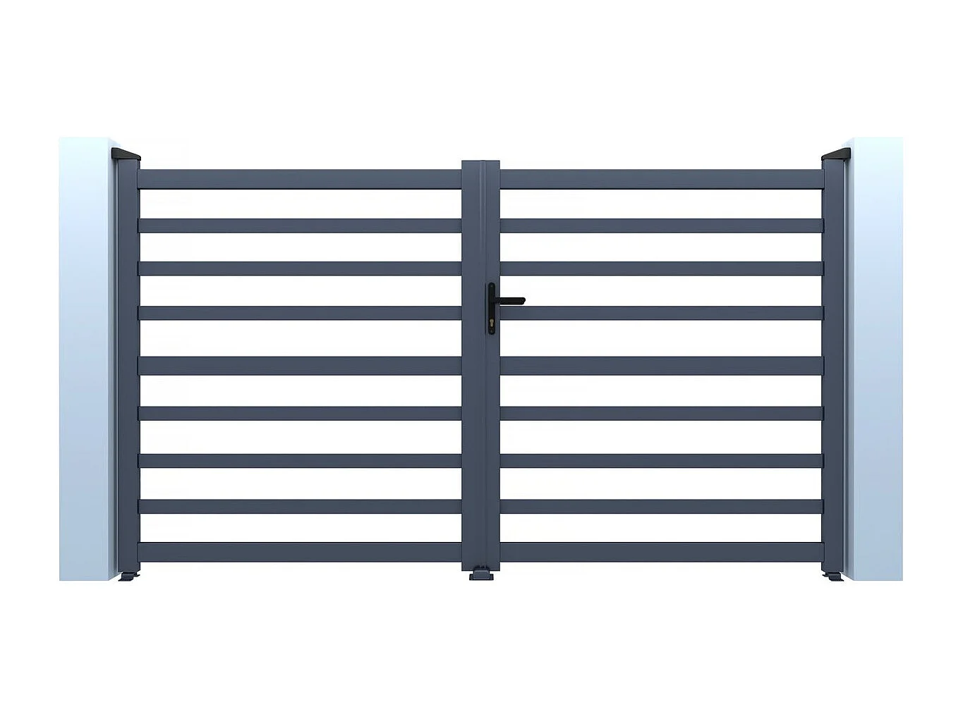 Portail aluminium ajouré "Martin" - 300 x 180 cm - Gris