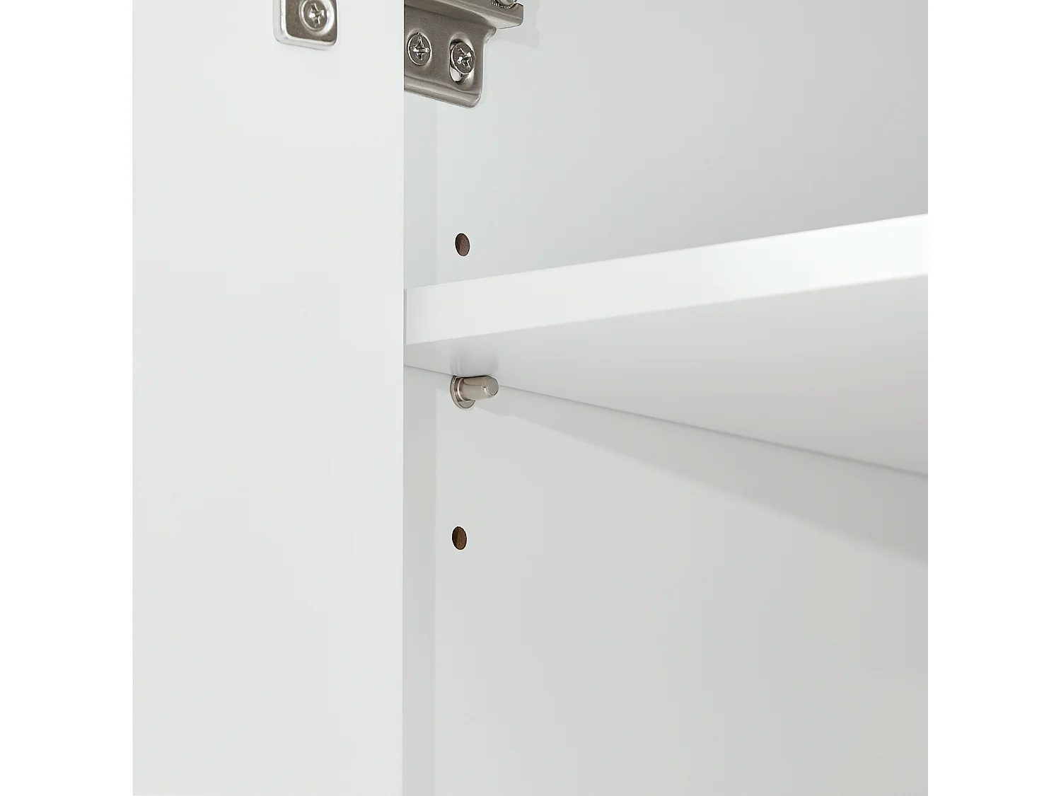 SoBuy Meuble Entrée Multifonctionnel avec Tiroir, 2 Portes et Étagères Réglables, L60xP34xH85 cm, FSB97-WN