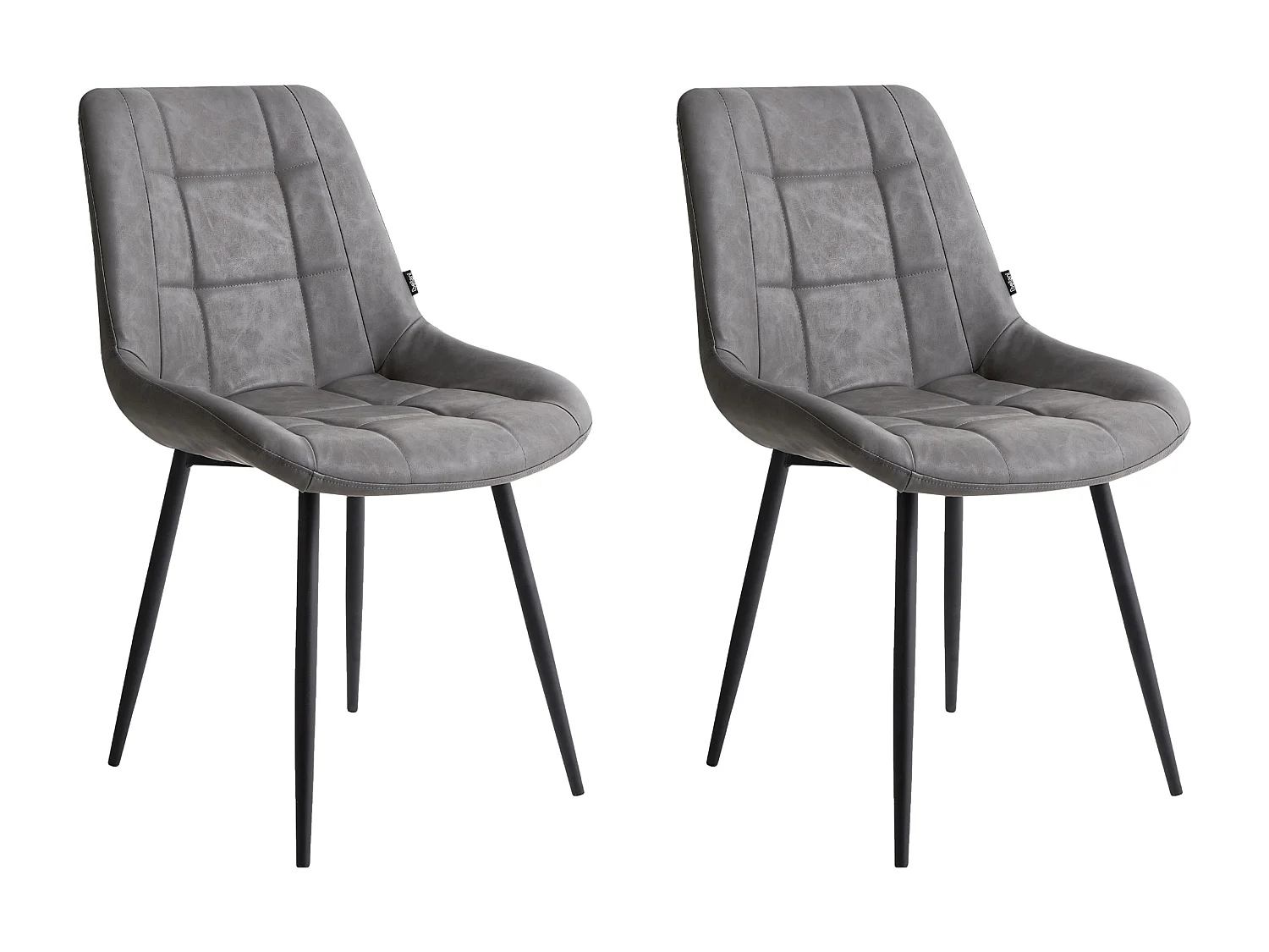 Lot de 2 chaises de salle à manger MELROSE Cuir PU Gris