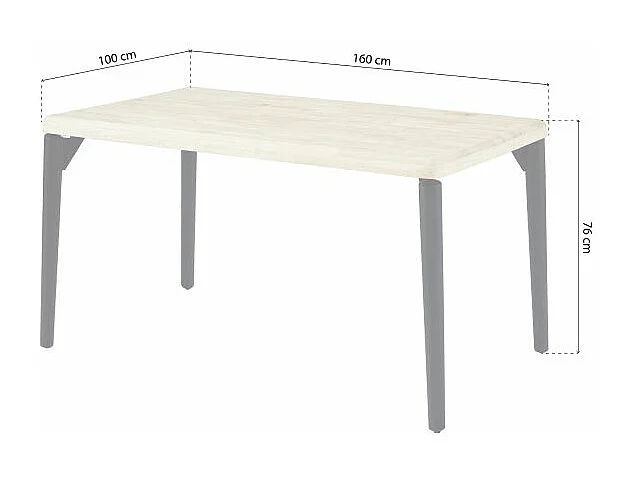 Mesa de comedor Padma 160 Negro - Roble