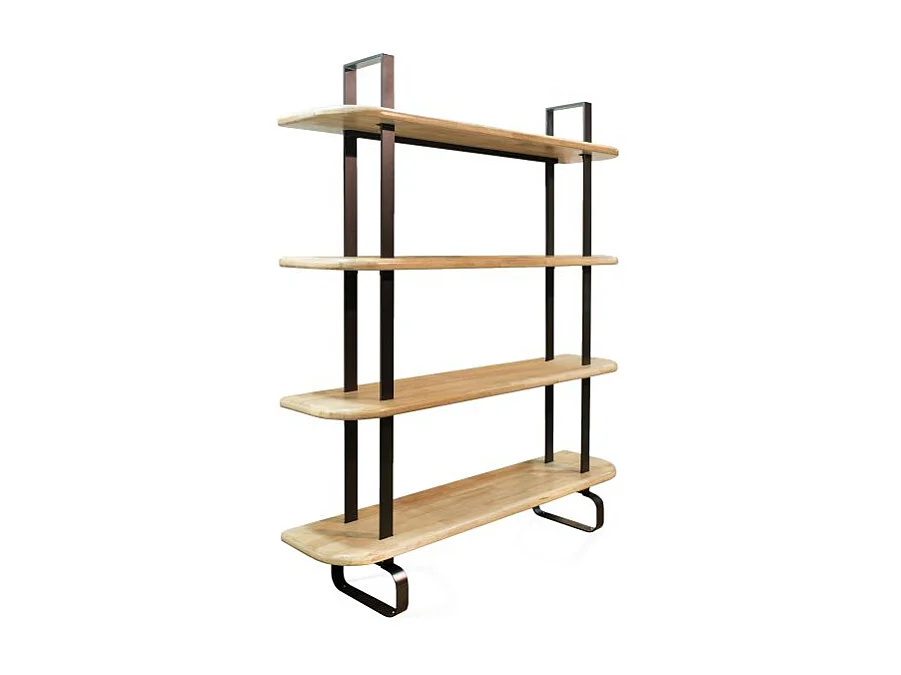 Estantería alta Padma Negro - Roble