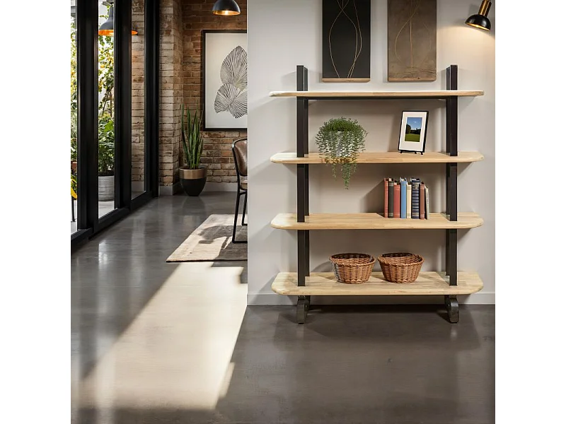 Estantería alta Padma Negro - Roble