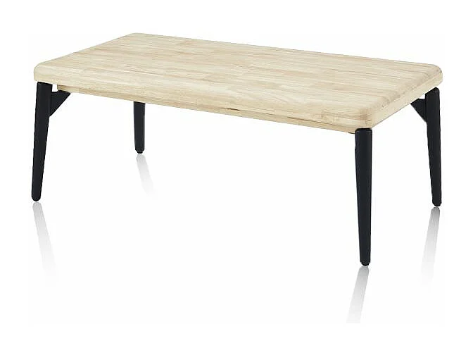 Mesa de centro elevable Padma Negro - Roble