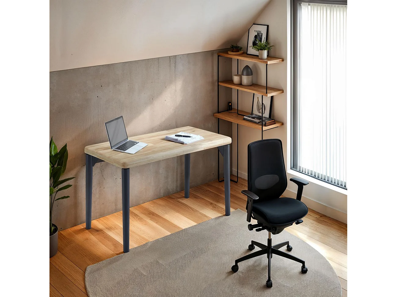 Mesa de estudio Padma Negro - Roble