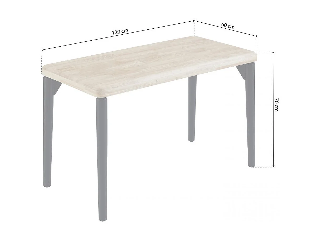 Mesa de estudio Padma Negro - Roble