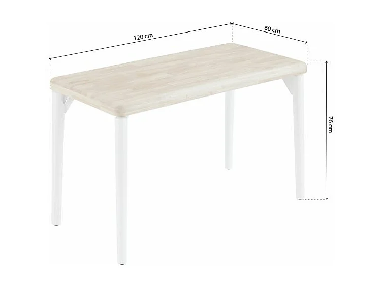 Mesa de estudio Padma Blanco - Roble