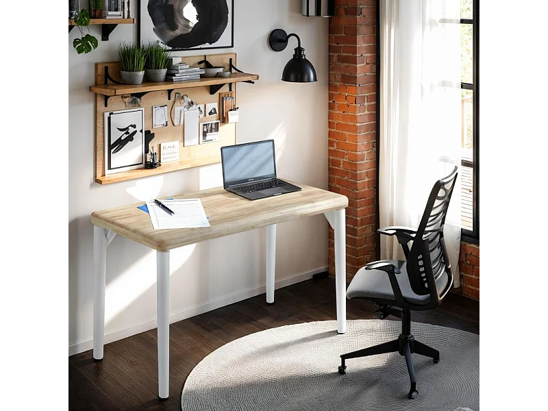 Mesa de estudio Padma Blanco - Roble