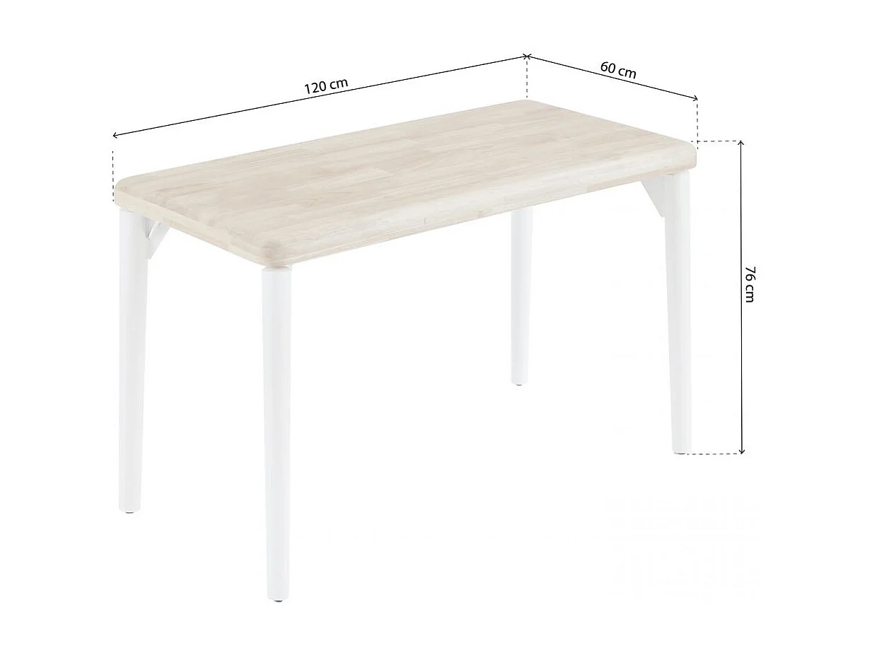 Mesa de estudio Padma Blanco - Roble