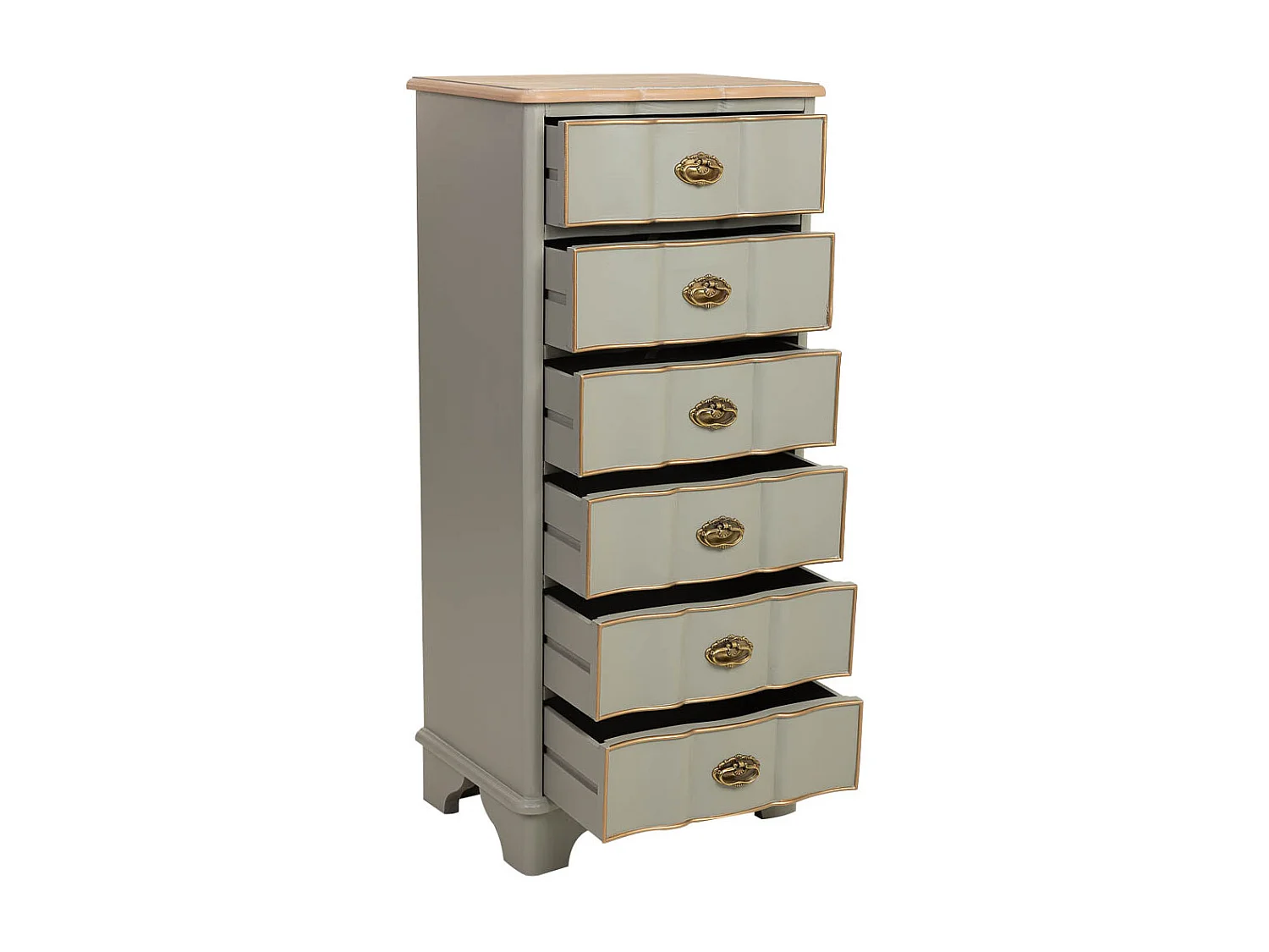 Cômoda de madeira verde 50x35x110