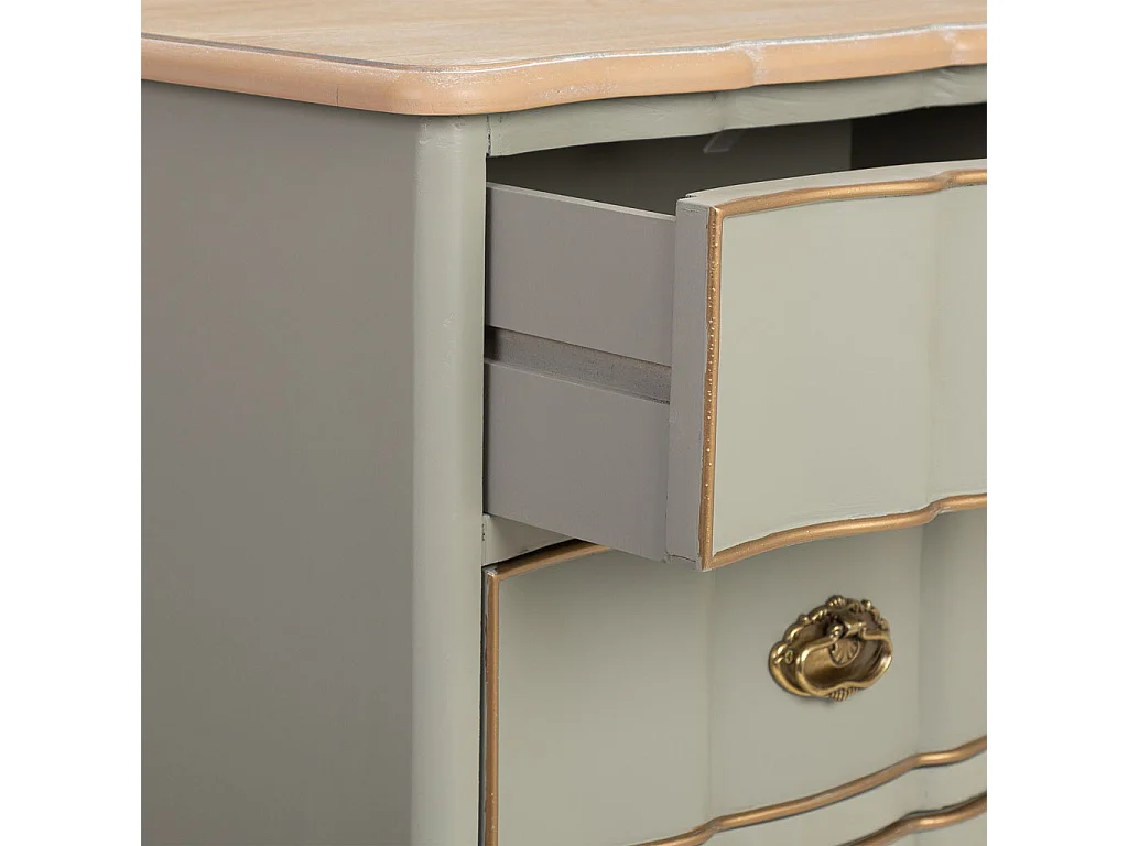 Cômoda de madeira verde 50x35x110