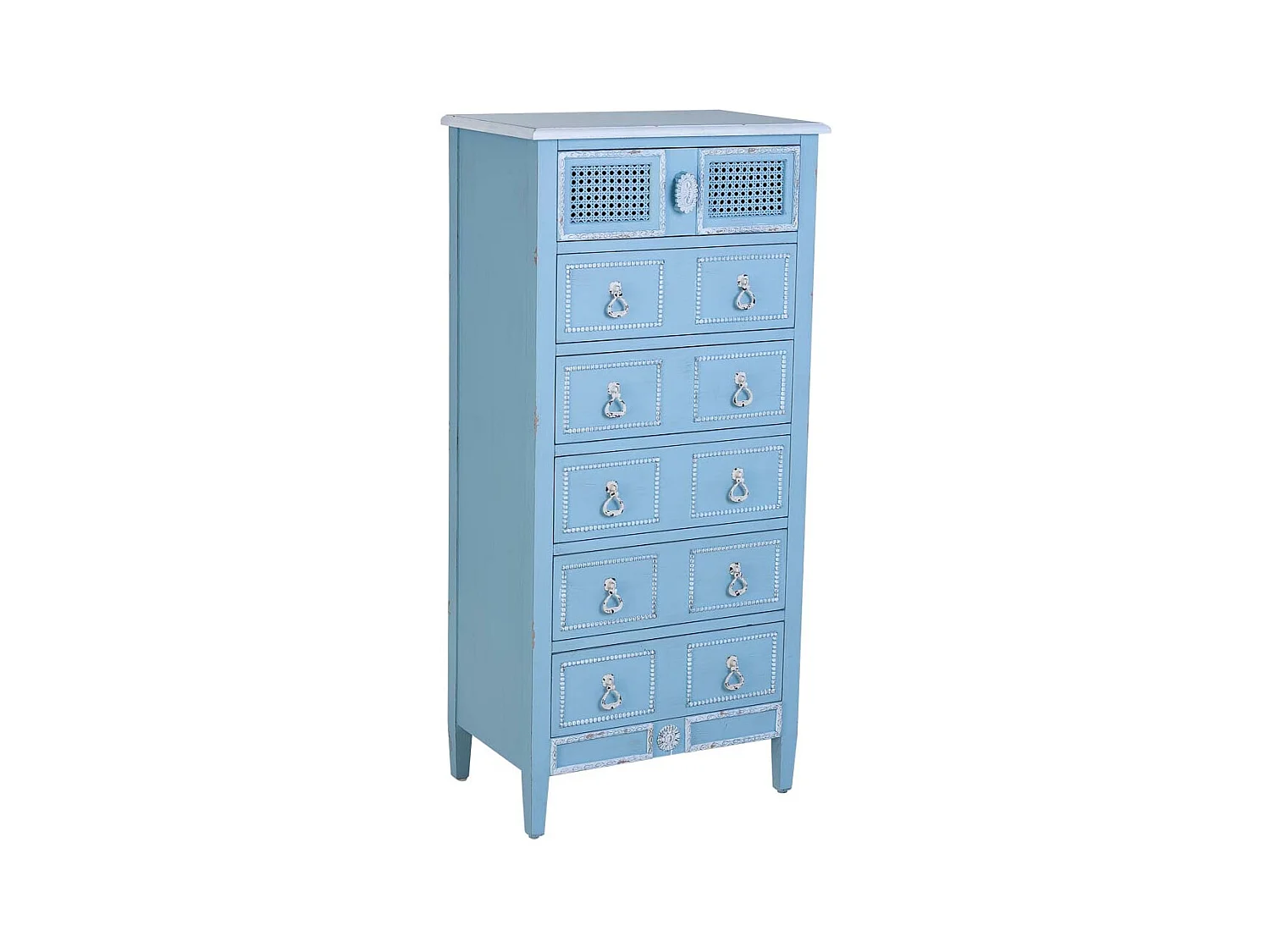 Sinfonier de madera lacada azul 56x36x119h cm