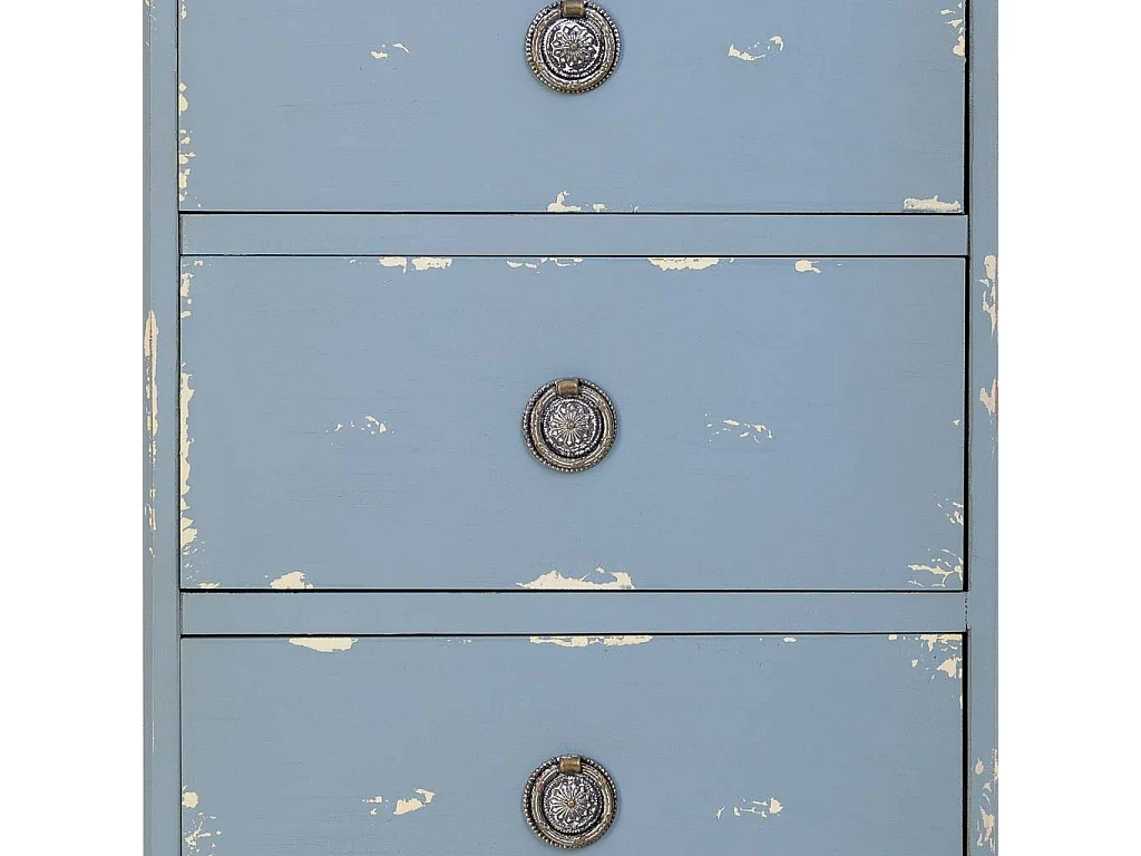 Cassettiera in legno blu con 5 cassetti 50x35x110h cm