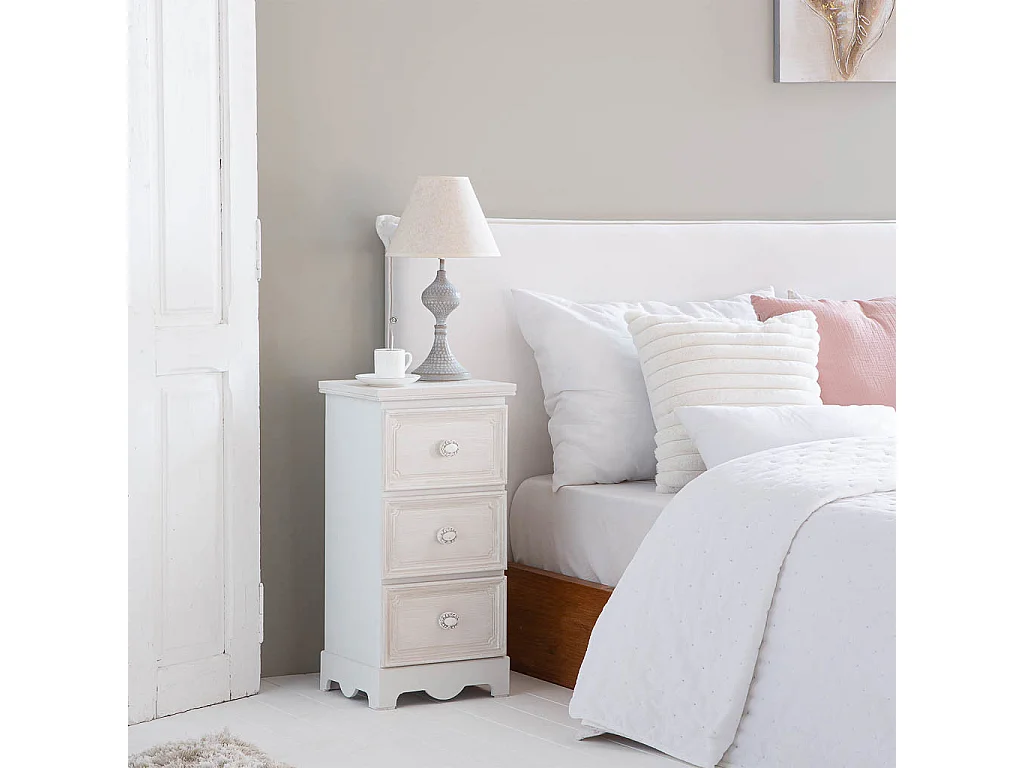 Meuble à tiroirs en bois blanc 31x26x60 h cm