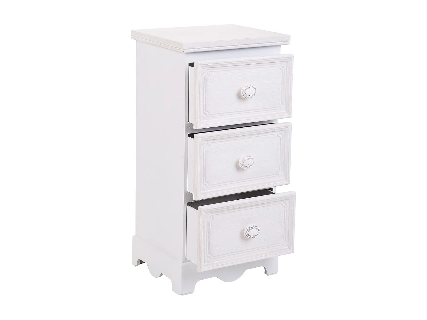 Meuble à tiroirs en bois blanc 31x26x60 h cm