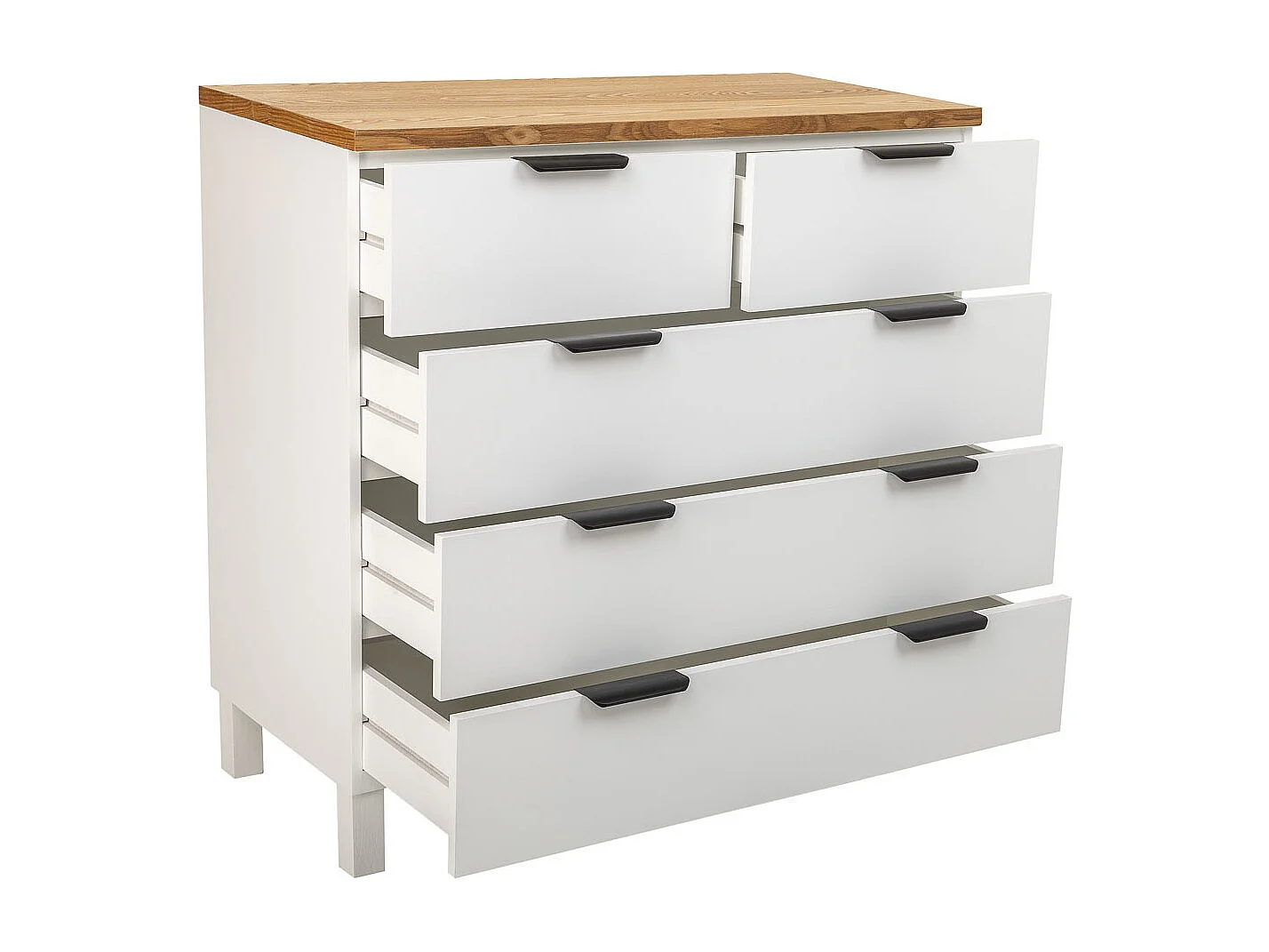 Comoda de madera de 5 cajones 80x40x80,5h cm