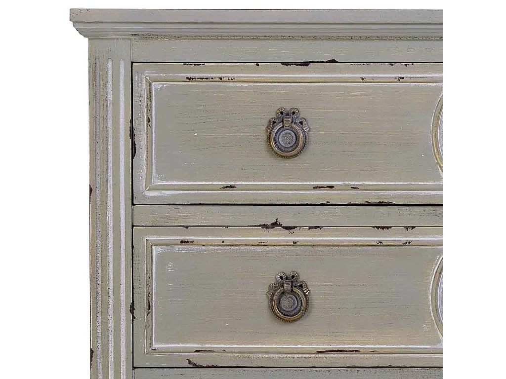 Cassettiera in legno con 3 cassetti grigio 102x46x80h cm