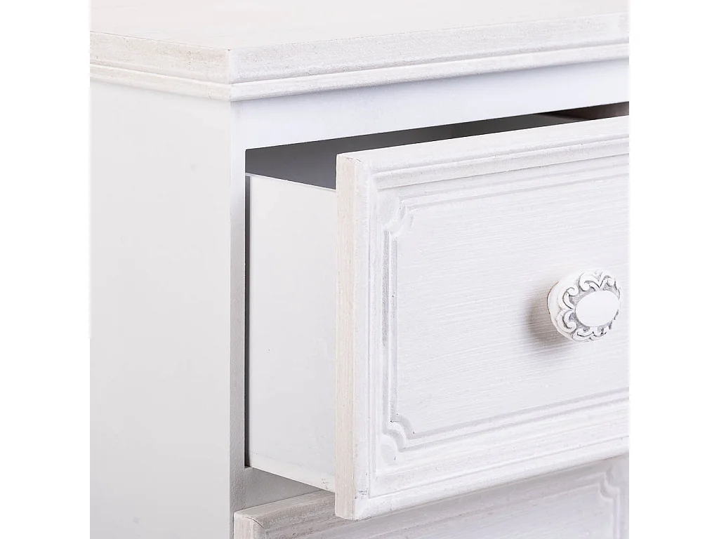 Gaveteiro de madeira branca 31x26x80h cm