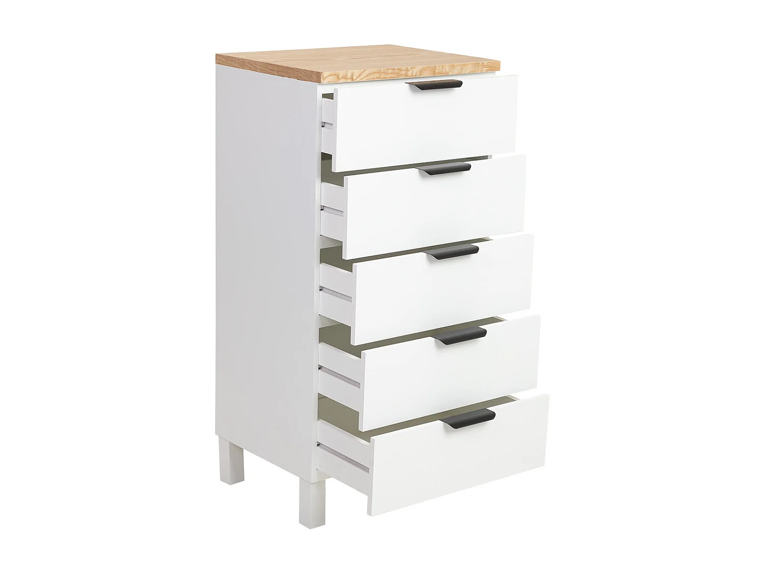 Chiffonnier en bois blanc 45x35x90