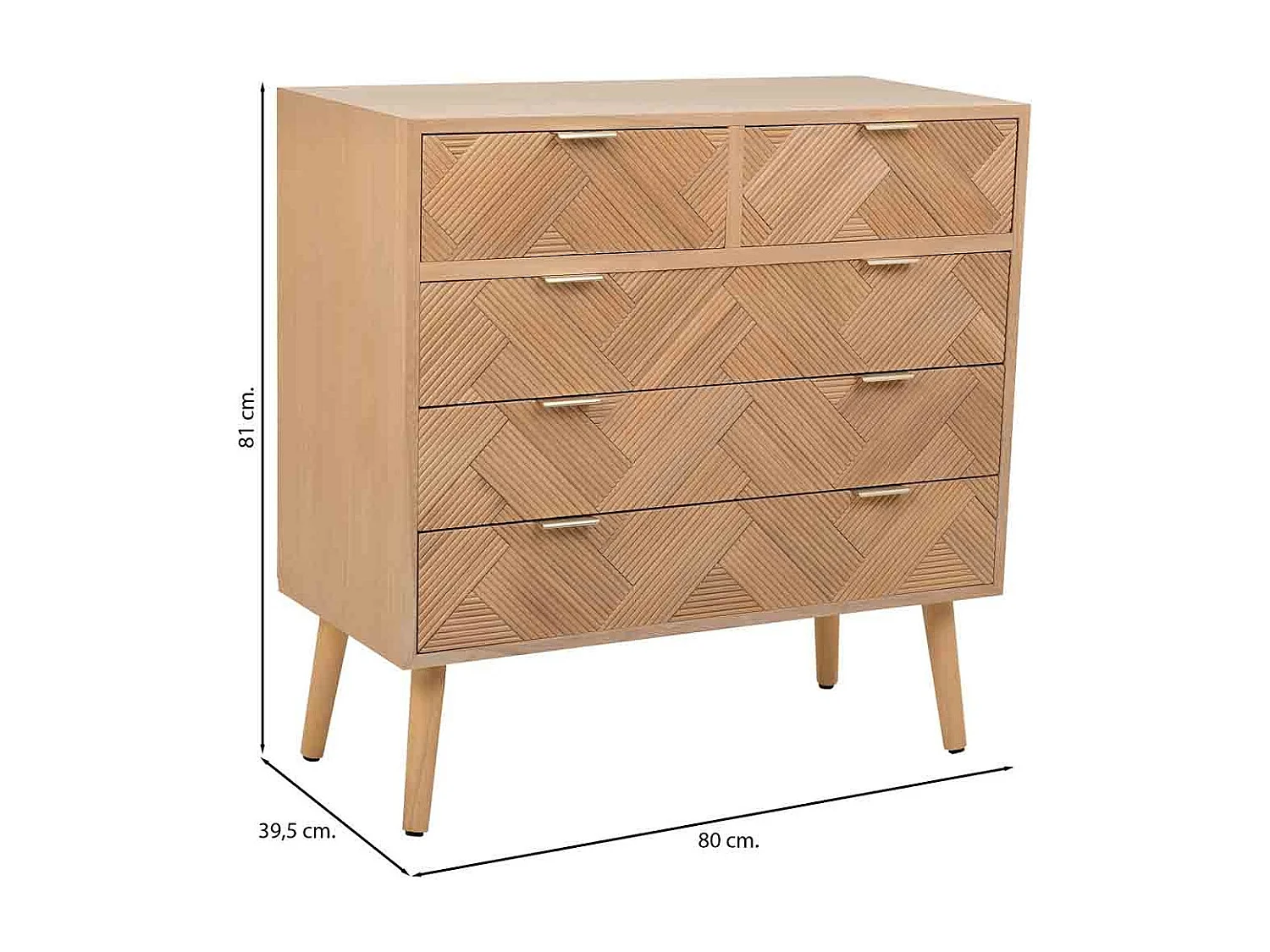 Cassettiera in legno marrone 80x39,5x81