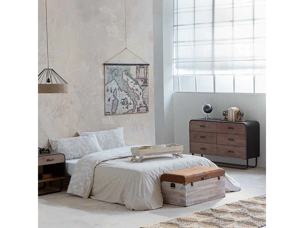 Schwarzes Kommoden aus Metall und Holz 120 x 40 x 78,5 h cm