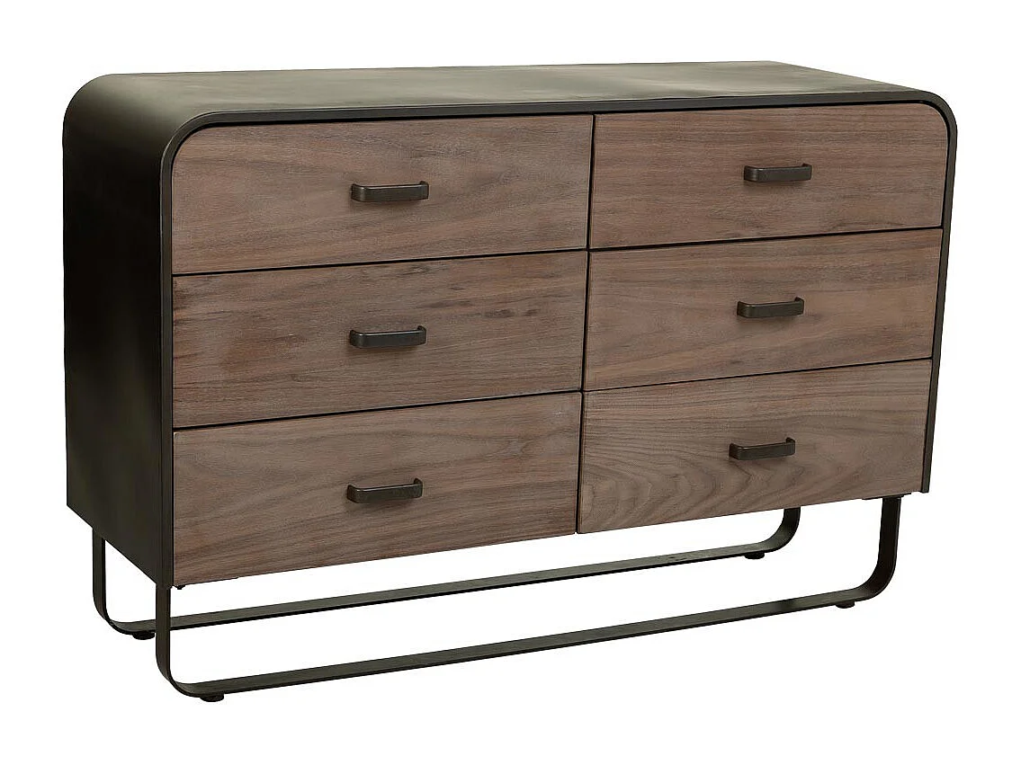 Schwarzes Kommoden aus Metall und Holz 120 x 40 x 78,5 h cm