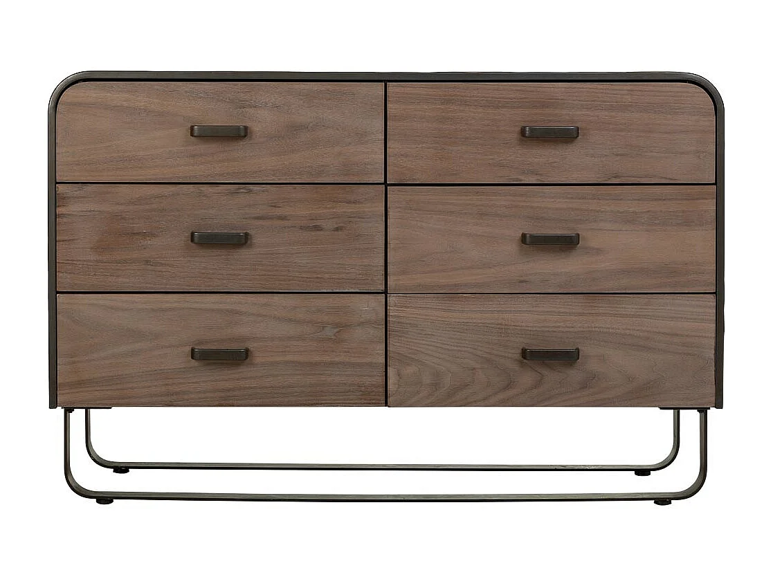 Ensemble commode en métal noir et bois 120x40x78,5h cm