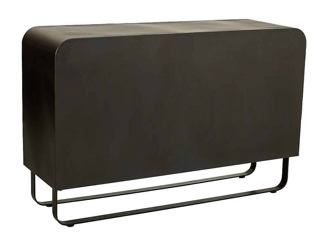 Ensemble commode en métal noir et bois 120x40x78,5h cm