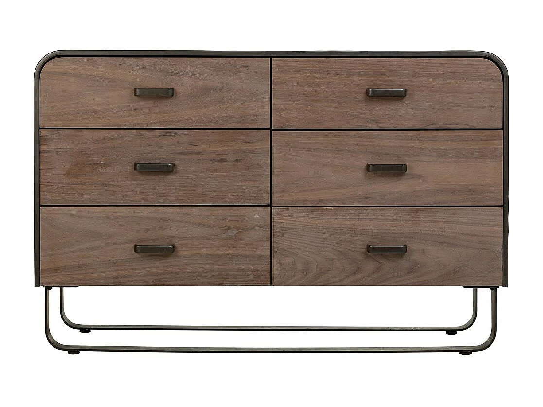 Schwarzes Kommoden aus Metall und Holz 120 x 40 x 78,5 h cm