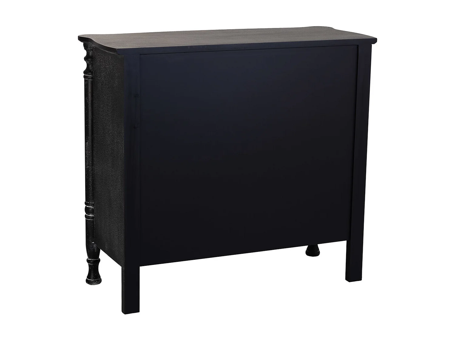 Commode en bois laqué noir vieilli avec 4 tiroirs 100x40x90h cm