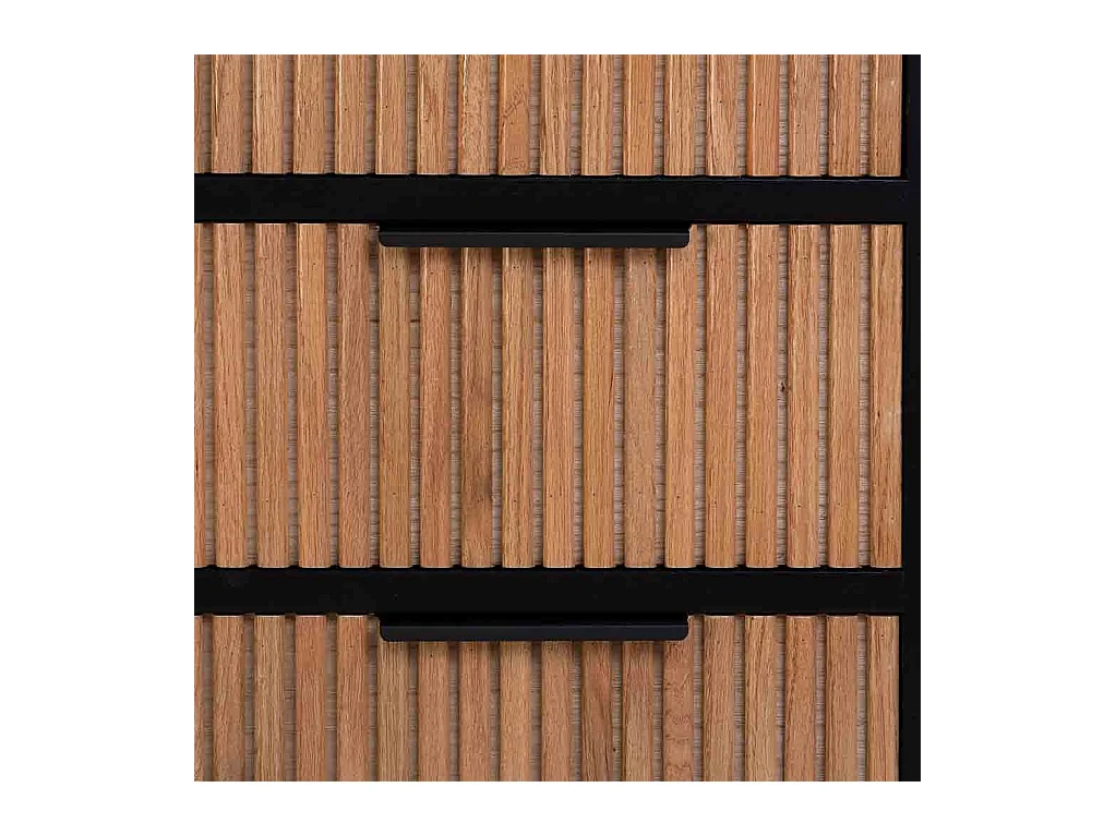 Cómoda 3 gavetas madeira e metal 80x39,5x81h cm