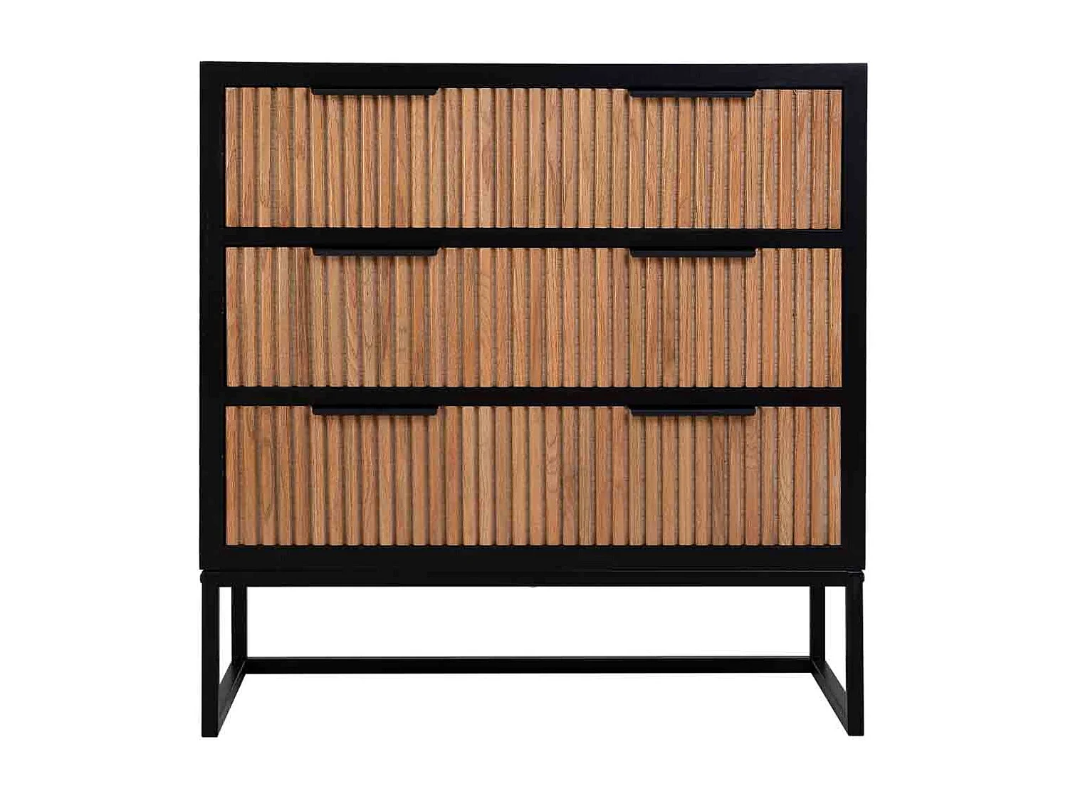 Cómoda 3 gavetas madeira e metal 80x39,5x81h cm