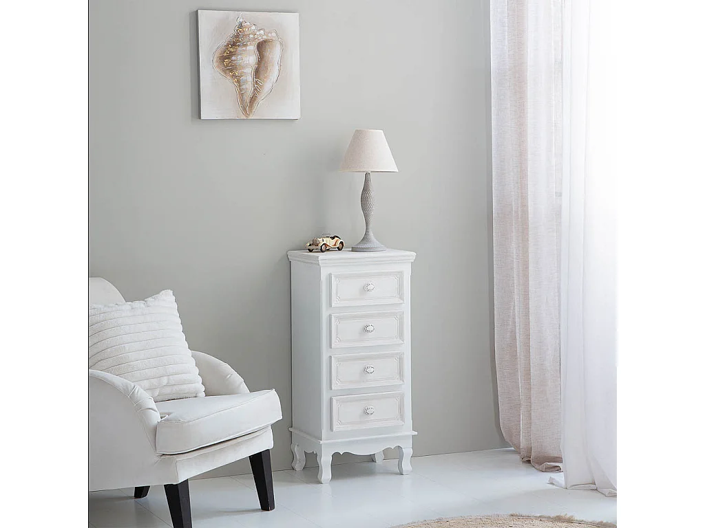 Sinfonier de madera blanco 40x30x82cm