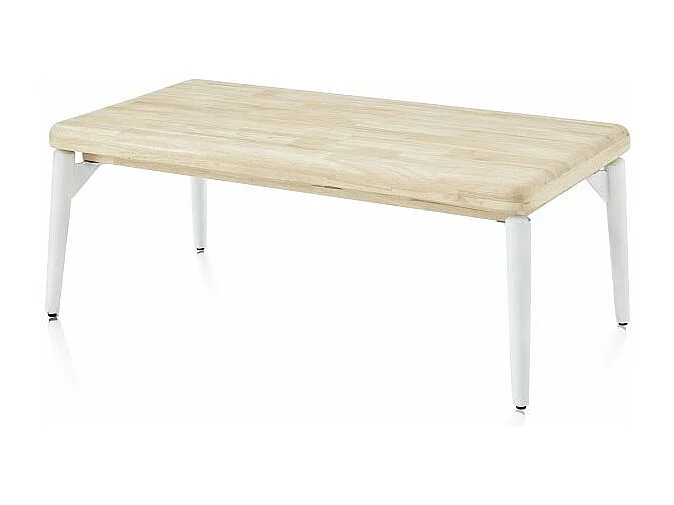 Mesa de centro elevable Padma Blanco - Roble