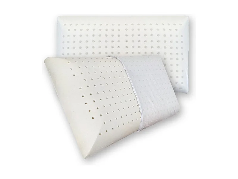 Coppia cuscini memory traspirante microforato, bianco con maglina - Comprarredo