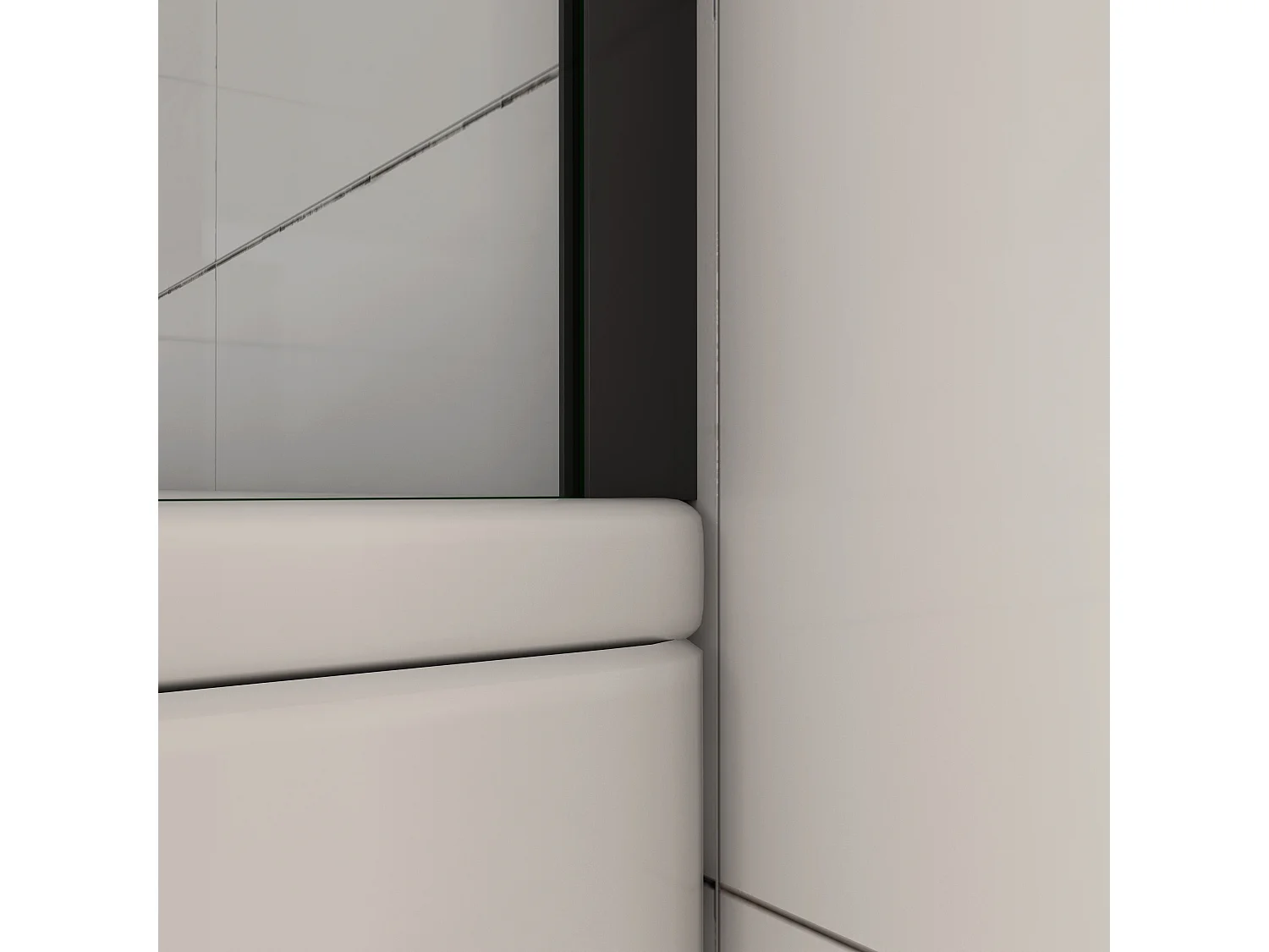 AICA Pare-baignoire fixé 70x130cm,paroi fixée,5mm verre anticalcaire,noir mat style industriel et simplicité