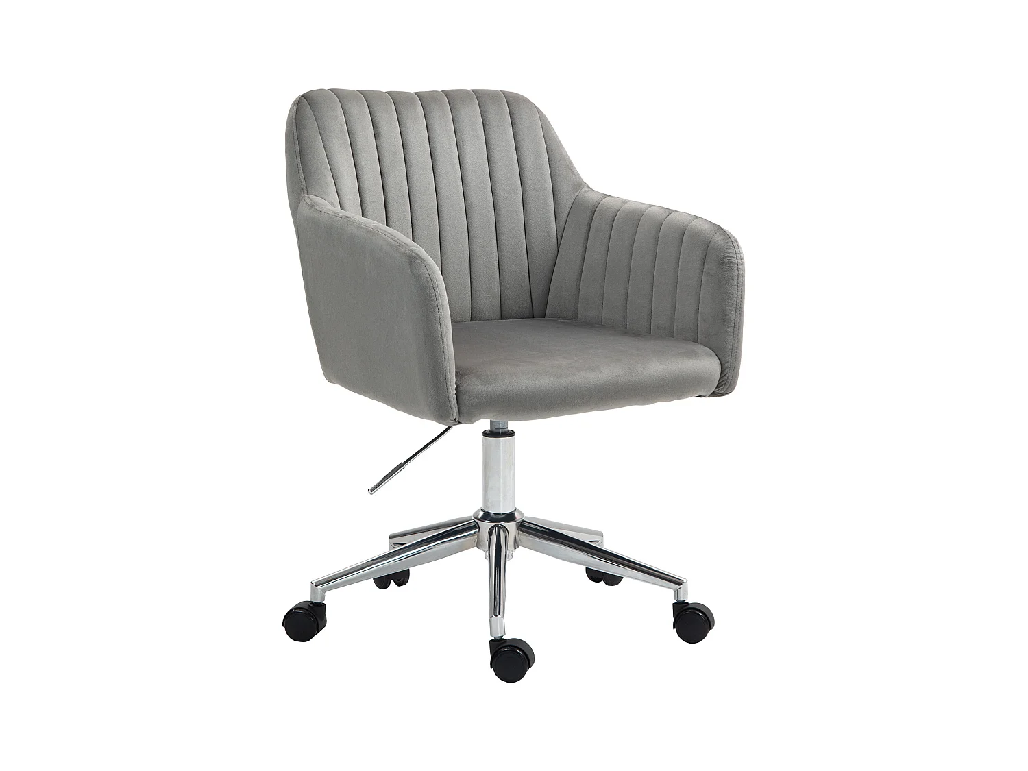 Chaise de bureau SVITA OLIVER, réglable en hauteur, revêtement en velours gris