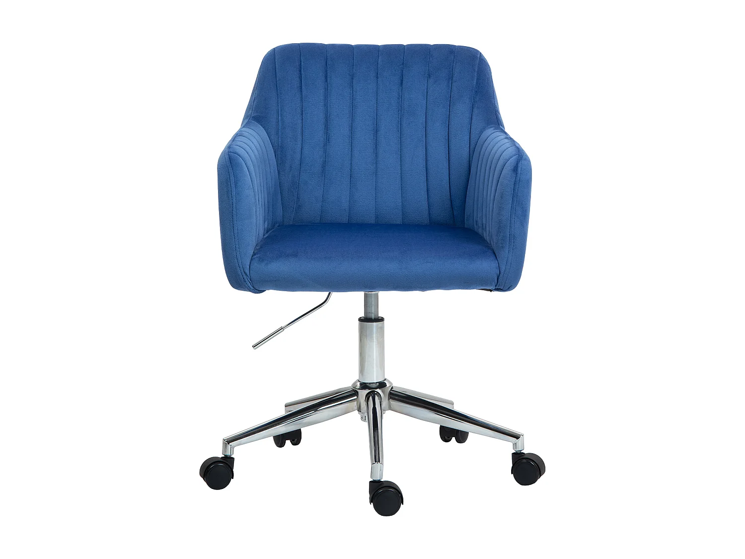 Chaise de bureau SVITA OLIVER, réglable en hauteur, revêtement en velours bleu